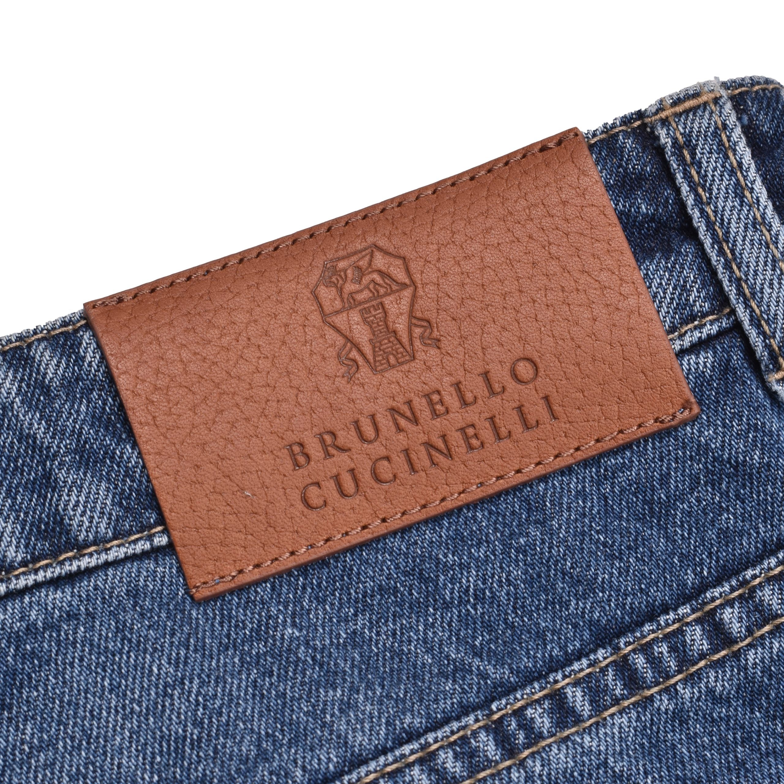 Brunello Cucinelli Blue Cotton Relaxed Fit Jeans