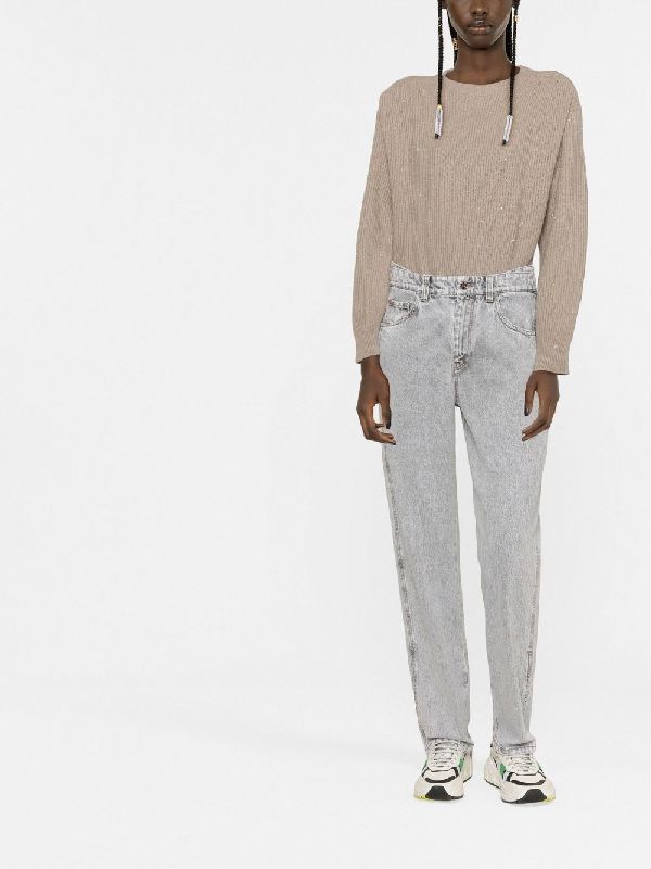 Brunello Cucinelli Blue Cotton Straight-Leg Jeans