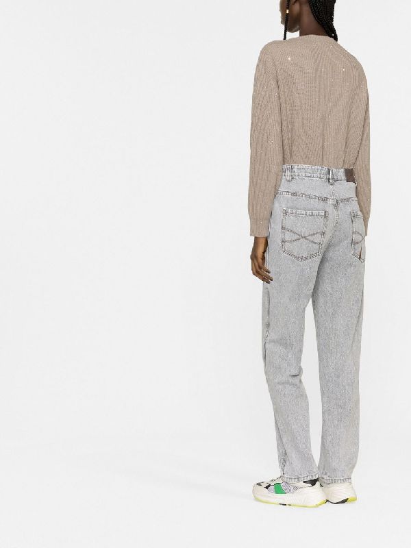 Brunello Cucinelli Blue Cotton Straight-Leg Jeans