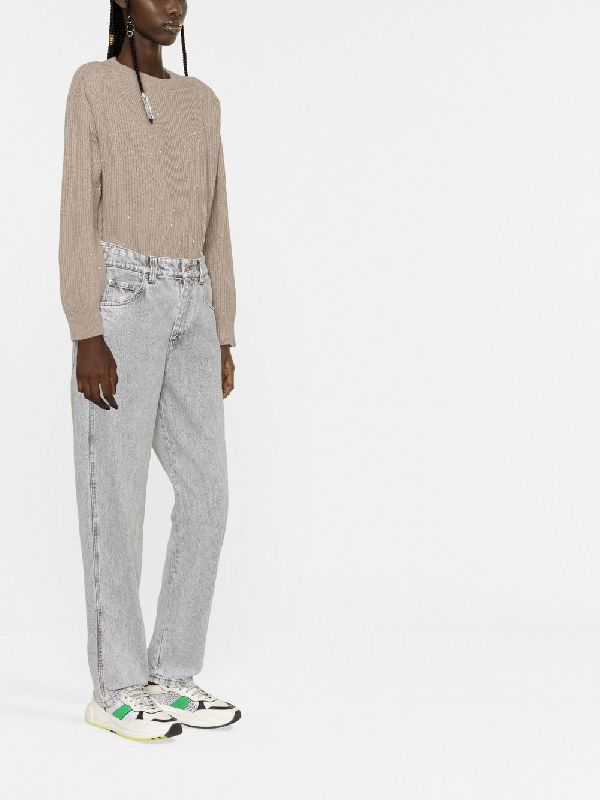Brunello Cucinelli Blue Cotton Straight-Leg Jeans