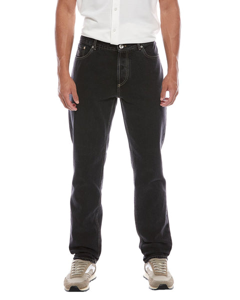 Brunello Cucinelli Blue Cotton Straight-Leg Jeans