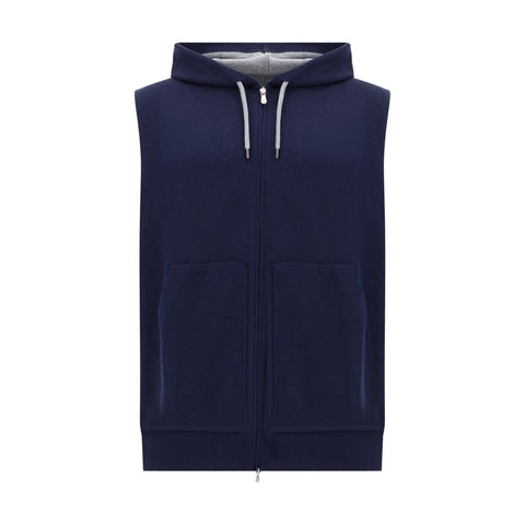 Brunello Cucinelli Blue Cotton Sweatshirt