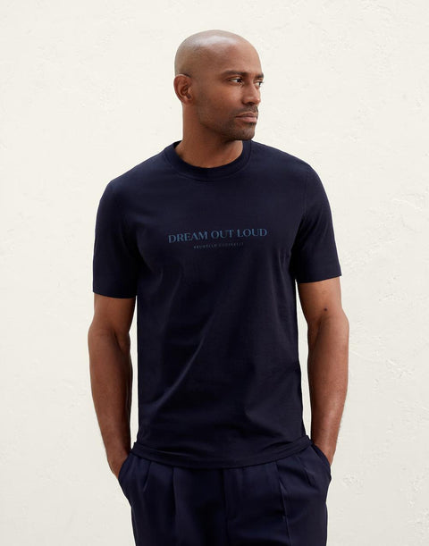 Brunello Cucinelli Blue Cotton T-Shirt