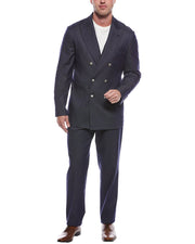 Brunello Cucinelli Blue Cotton Two-Piece Suit