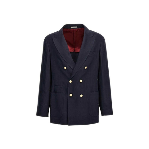 Brunello Cucinelli Blue Linen Blazer