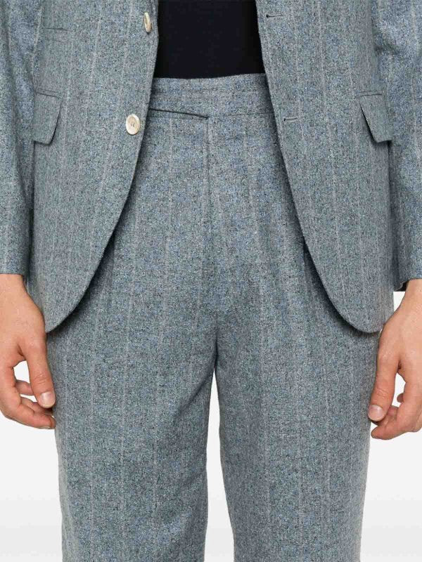 Brunello Cucinelli Blue Silk Two-Piece Suit