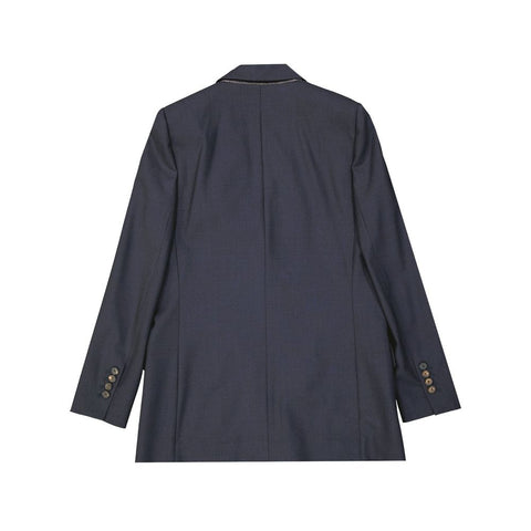 Brunello Cucinelli Blue Virgin Wool Jackets And Coat