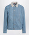 Brunello Cucinelli Blue denim jacket with suede collar