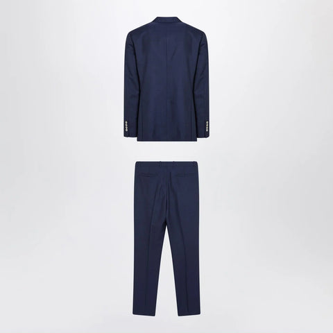 Brunello Cucinelli Blue single-breasted wool suit