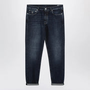Brunello Cucinelli Blue washed jeans with turn-up hem