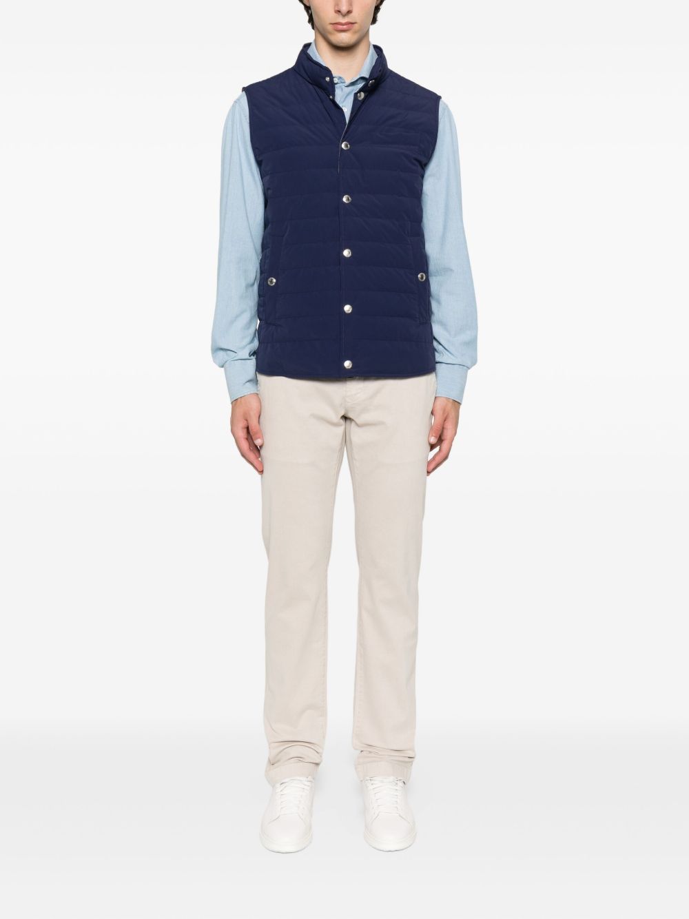 Brunello Cucinelli Bonded taffeta lightweight down vest