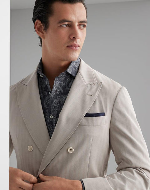 Brunello Cucinelli Brown Cotton Blazer