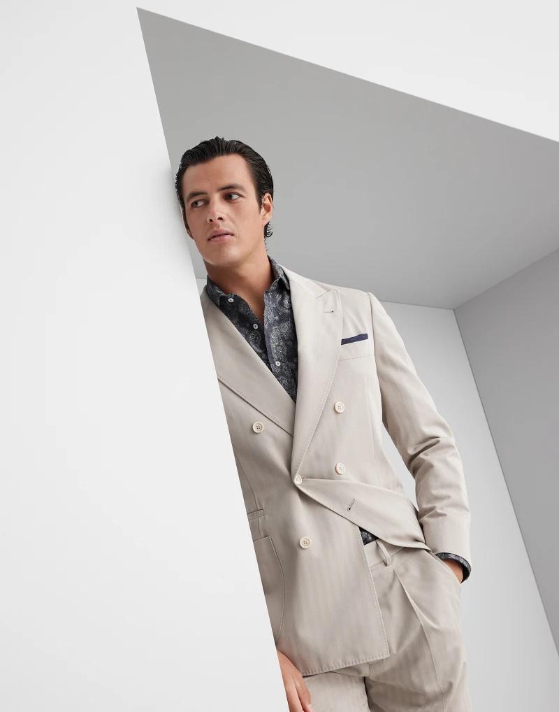 Brunello Cucinelli Brown Cotton Blazer