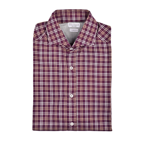 Brunello Cucinelli Brown Cotton Pattern Shirt