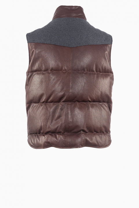 Brunello Cucinelli Brown Leather Jacket