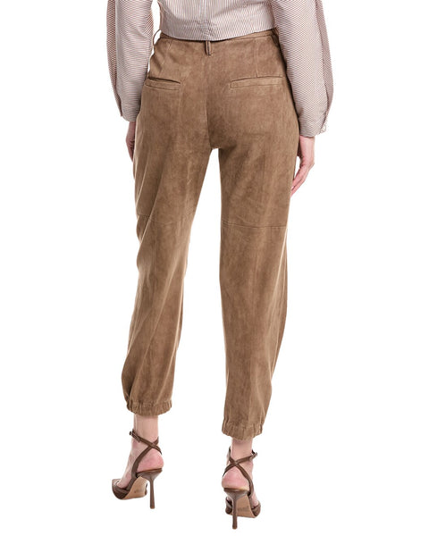 Brunello Cucinelli Brown Leather Pants
