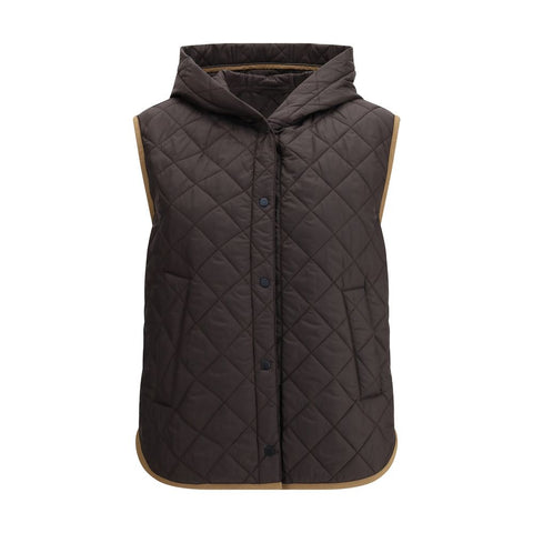 Brunello Cucinelli Brown Nylon Sleveless Jacket