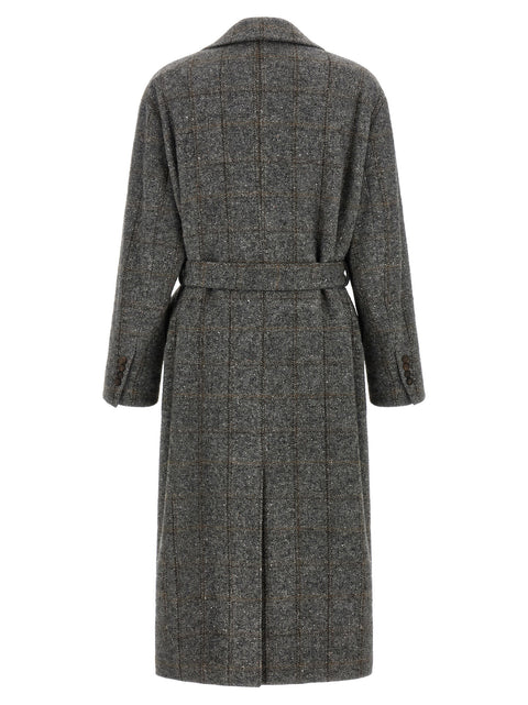Brunello Cucinelli Check Tweed Coat