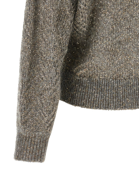 Brunello Cucinelli Dazzling Abstract Leaf Sweater