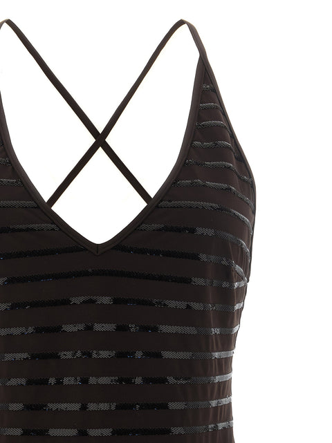 Brunello Cucinelli Dazzling Stripes One-piece Swimsuit