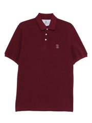 Brunello Cucinelli Embroidered cotton polo shirt