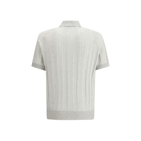 Brunello Cucinelli Gray Cotton Polo Shirt