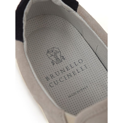 Brunello Cucinelli Gray Leather Sneaker SW