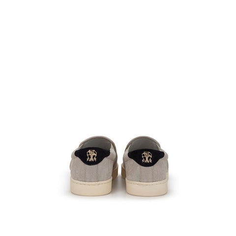 Brunello Cucinelli Gray Leather Sneaker SW