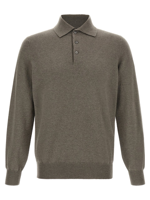 Brunello Cucinelli Green Cashmere Polo Shirt