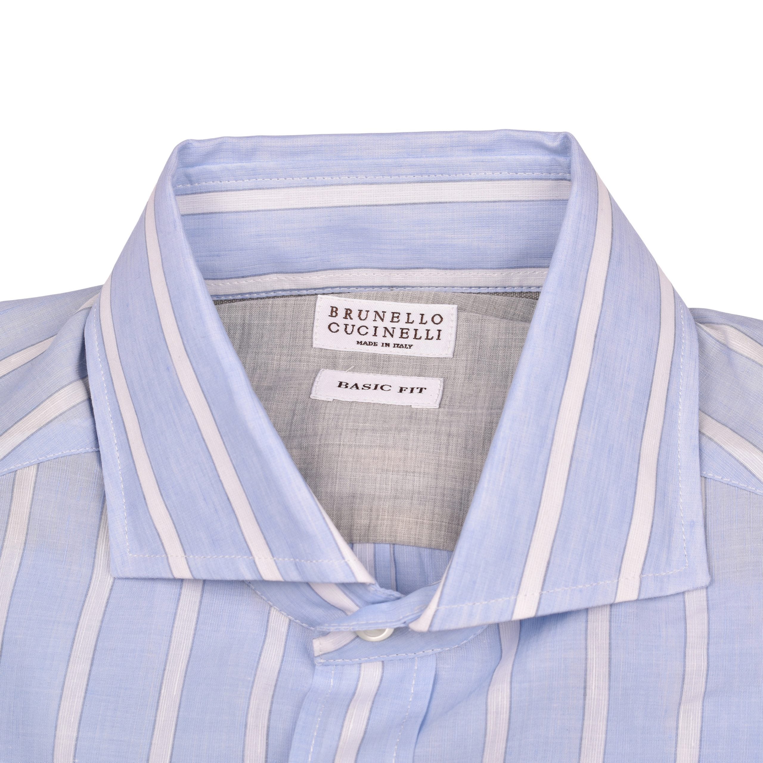 Brunello Cucinelli Light Blue Cotton Shirt