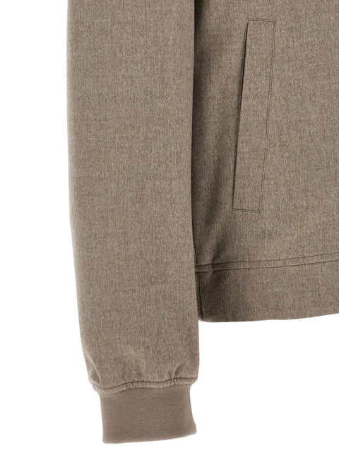 Brunello Cucinelli Light Flannel Bomber Jacket