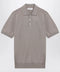 Brunello Cucinelli Light brown cotton knit polo shirt