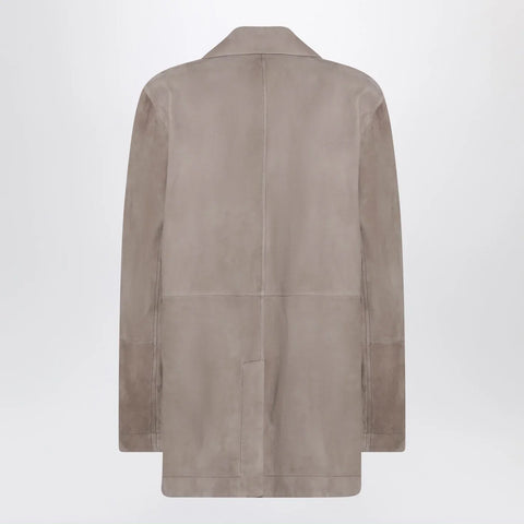 Brunello Cucinelli Light brown suede single-breasted blazer