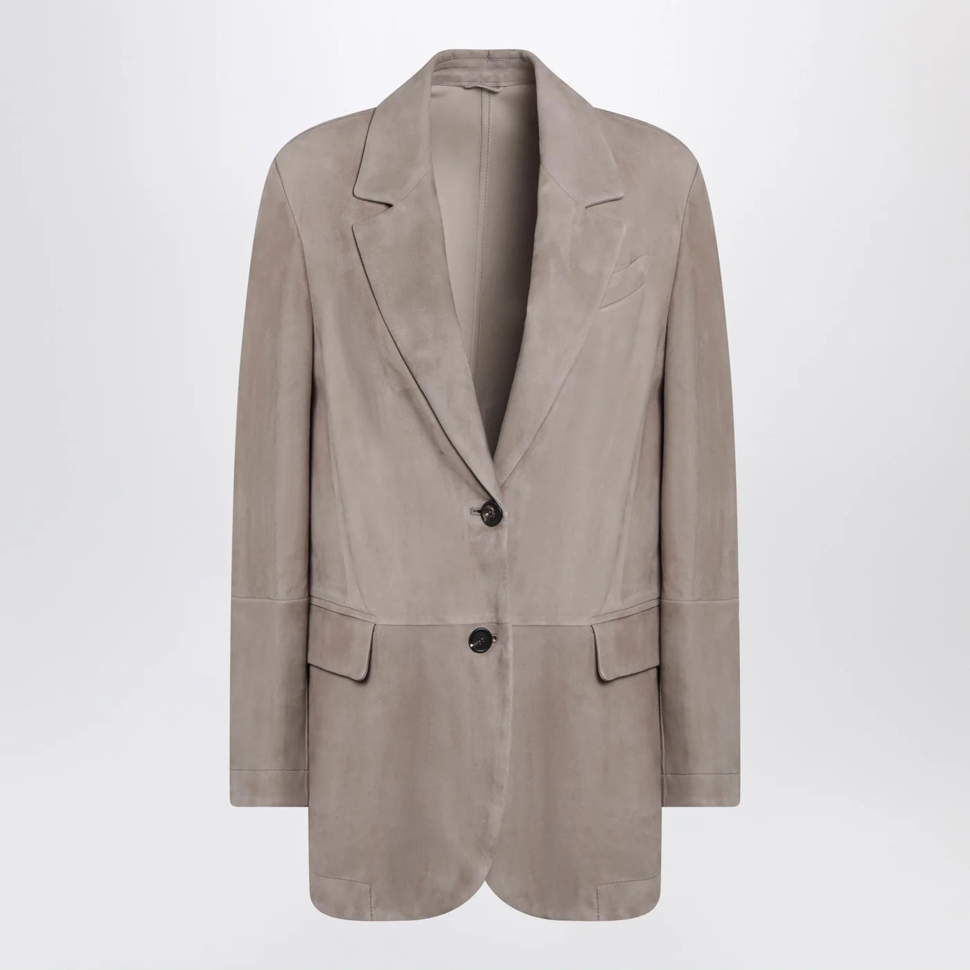 Brunello Cucinelli Light brown suede single-breasted blazer