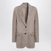 Brunello Cucinelli Light brown suede single-breasted blazer