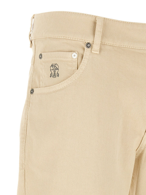 Brunello Cucinelli Logo Embroidery Jeans