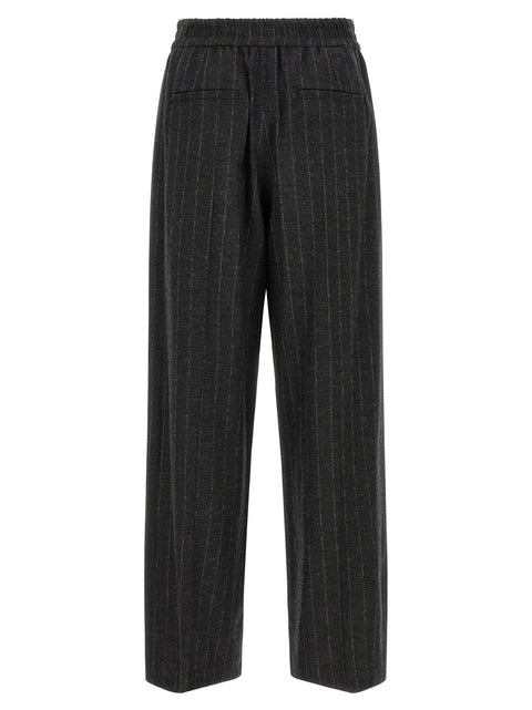 Brunello Cucinelli Micro Sequin Pinstripe Pants