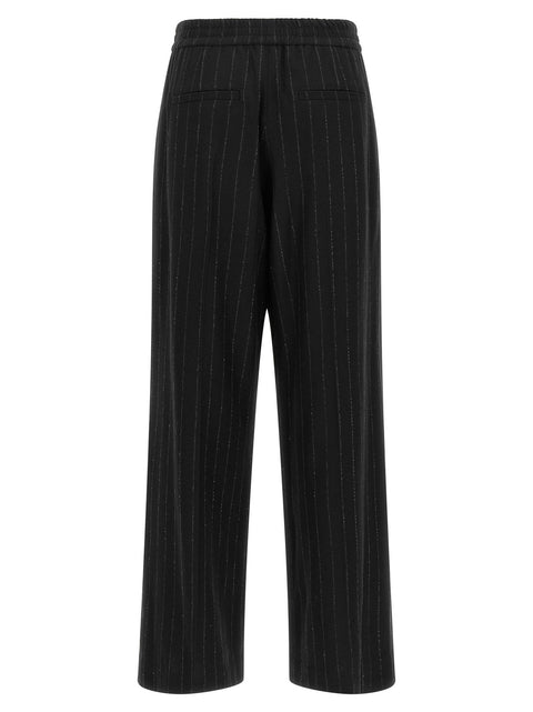 Brunello Cucinelli Micro Sequin Pinstripe Pants