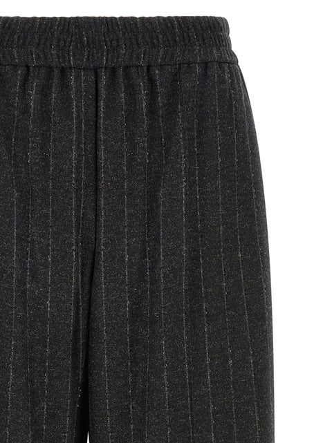 Brunello Cucinelli Micro Sequin Pinstripe Pants