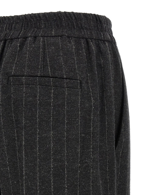 Brunello Cucinelli Micro Sequin Pinstripe Pants