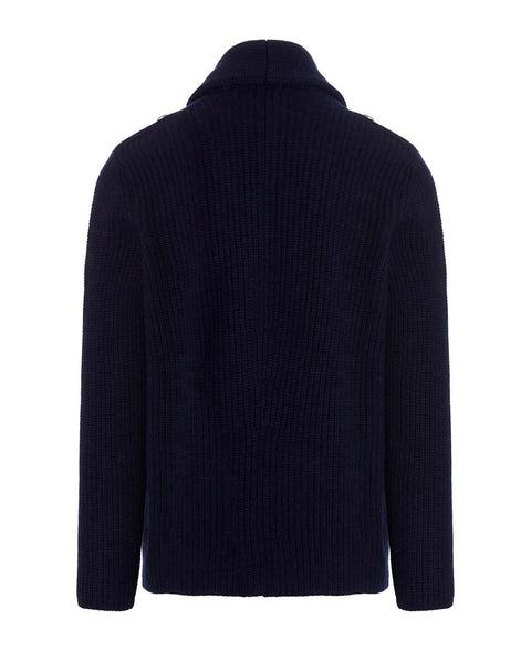 Brunello Cucinelli Navy Blue Wool Sweater