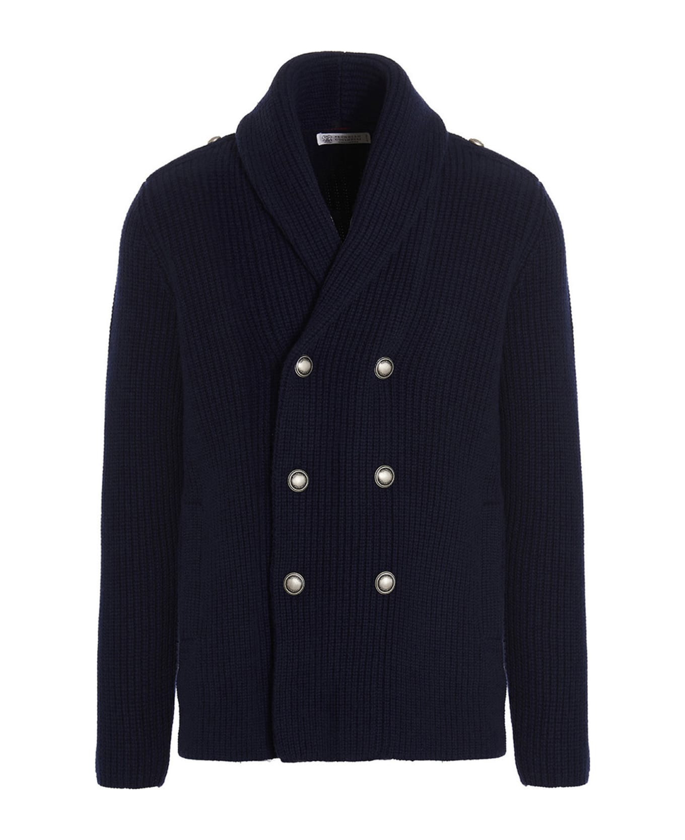 Brunello Cucinelli Navy Blue Wool Sweater