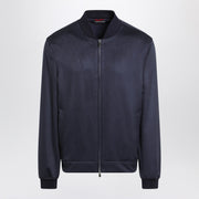 Brunello Cucinelli Navy blue cardigan in lightweight cashmere flannel