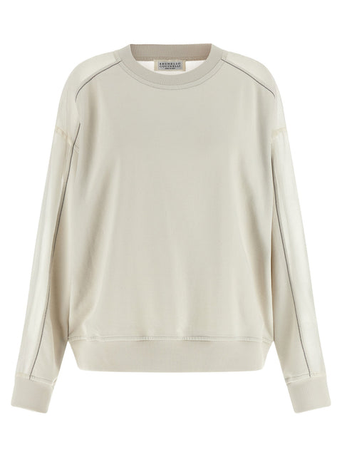Brunello Cucinelli Organza And Monile Sweatshirt