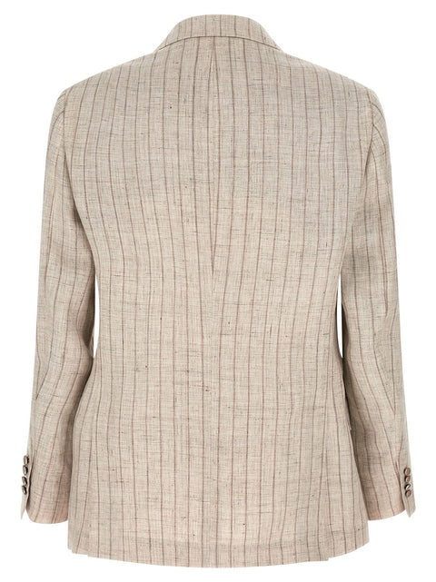 Brunello Cucinelli Pinstripe Twill Blazer