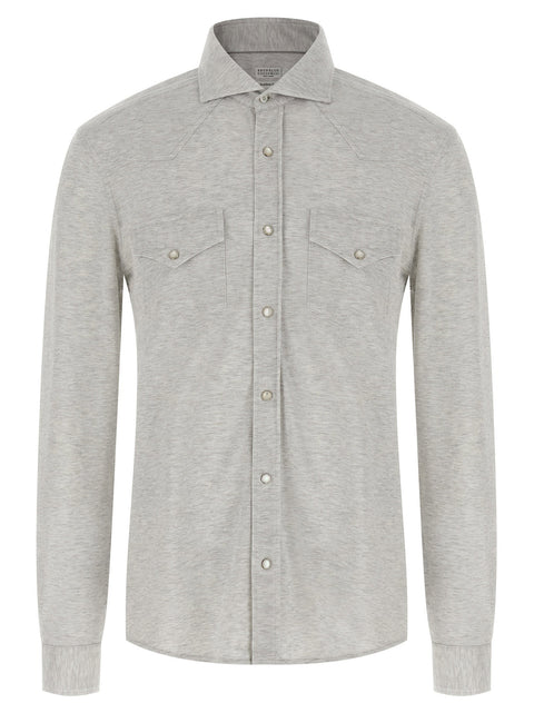 Brunello Cucinelli Piqué Cotton Shirt