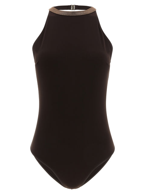 Brunello Cucinelli Precious Collar One-piece Swimsuit