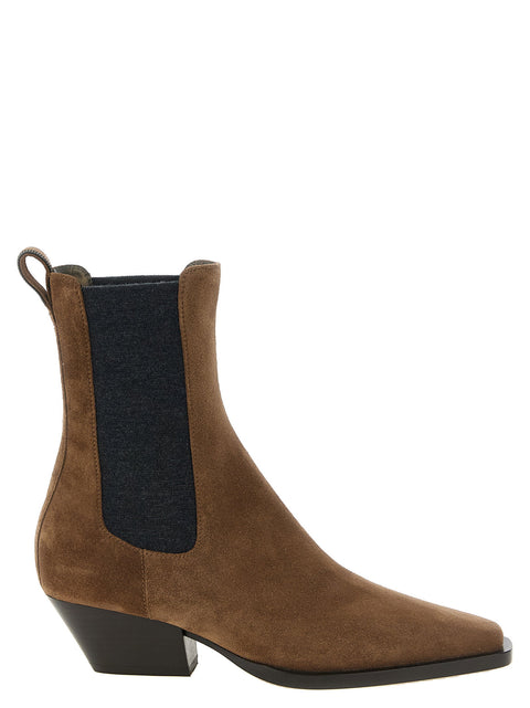 Brunello Cucinelli Precious Loop Detail Ankle Boots
