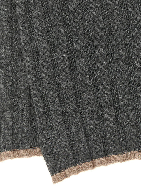 Brunello Cucinelli Ribbed Cashmere Knit Scarf