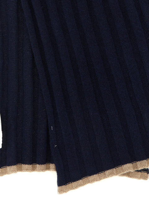 Brunello Cucinelli Ribbed Cashmere Knit Scarf